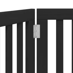 vidaXL Hondenhek inklapbaar 3 panelen 150 cm populierenhout zwart