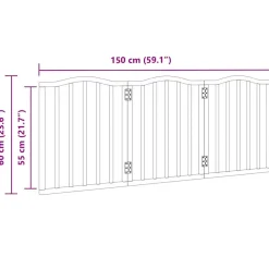 vidaXL Hondenhek inklapbaar 3 panelen 150 cm populierenhout wit