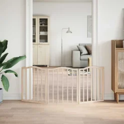 vidaXL Hondenhek inklapbaar 3 panelen 150 cm populierenhout