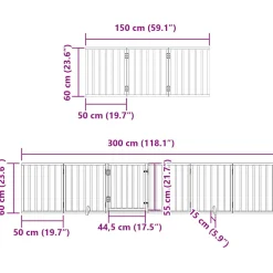 vidaXL Hondenhek inklapbaar 9 panelen 450 cm populierenhout bruin