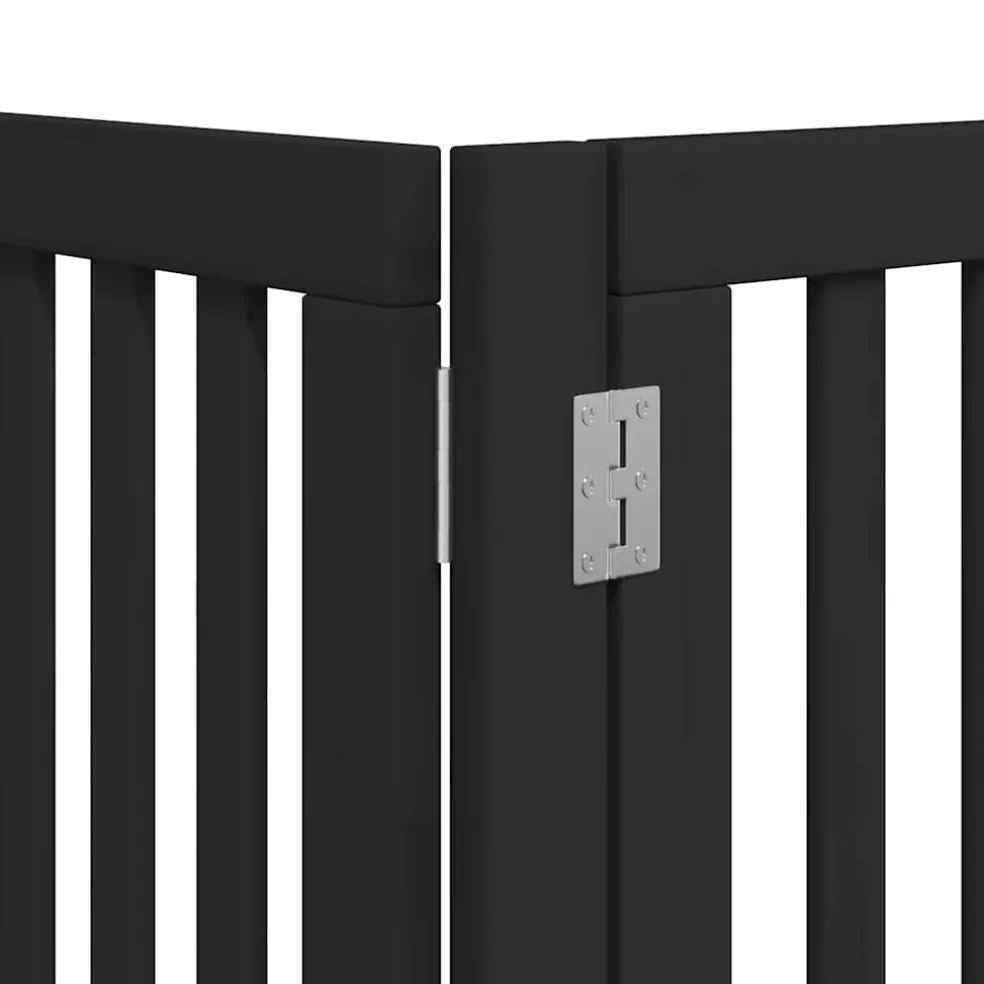 vidaXL Hondenhek inklapbaar 9 panelen 450 cm populierenhout zwart