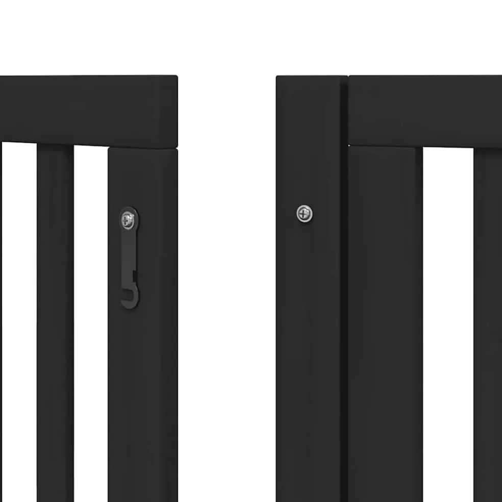 vidaXL Hondenhek inklapbaar 9 panelen 450 cm populierenhout zwart