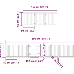 vidaXL Hondenhek inklapbaar 9 panelen 450 cm populierenhout zwart