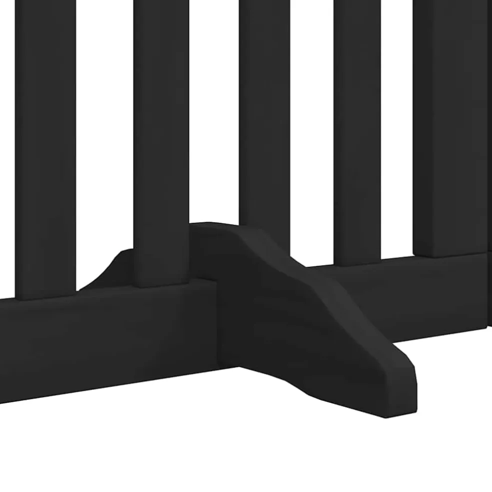 vidaXL Hondenhek inklapbaar 9 panelen 450 cm populierenhout zwart
