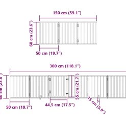 vidaXL Hondenhek inklapbaar met deur 9 panelen 450 cm populierenhout