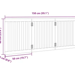 vidaXL Hondenhek opvouwbaar 3 panelen 150 cm populierenhout