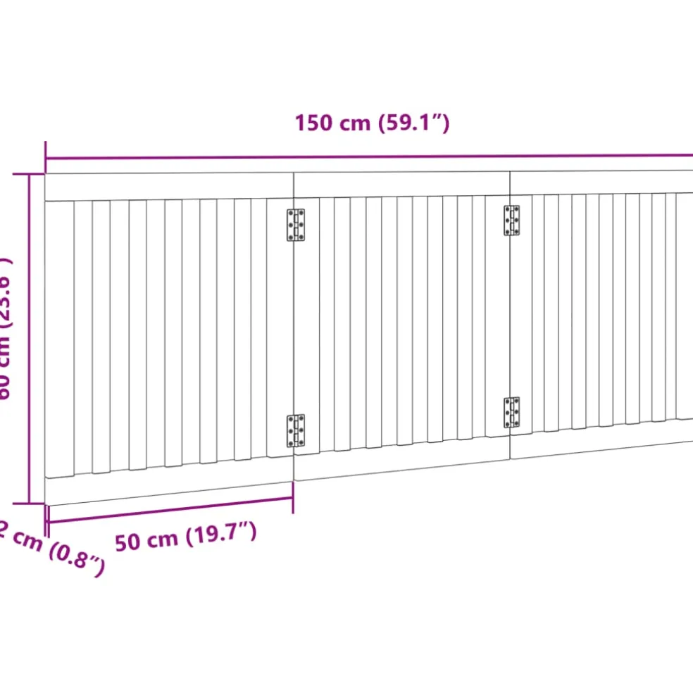 vidaXL Hondenhek opvouwbaar 3 panelen 150 cm populierenhout