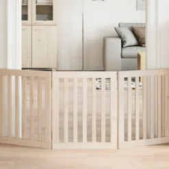 vidaXL Hondenhek opvouwbaar 3 panelen 150 cm populierenhout
