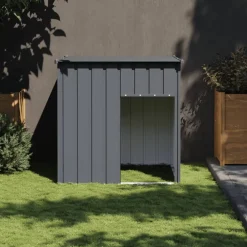 vidaXL Hondenhok met dak antraciet 110x103x109 cm gegalvaniseerd staal