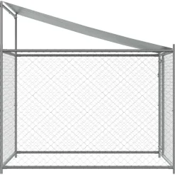 vidaXL Hondenhok met dak en deur 2x2x2 m gegalvaniseerd staal grijs