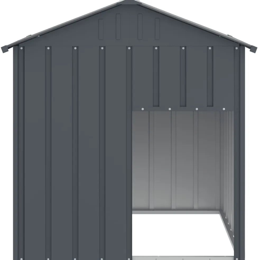 vidaXL Hondenhok met dak 117x103x123 cm gegalvaniseerd staal antraciet