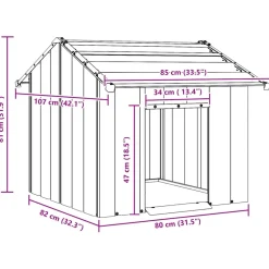 vidaXL Hondenhok met dak 85x107x81 cm gegalvaniseerd staal
