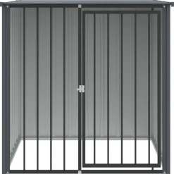 vidaXL Hondenhok met dak 110x103x109 cm gegalvaniseerd staal zwart