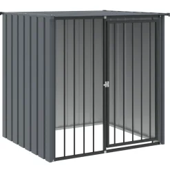 vidaXL Hondenhok met dak 110x103x109 cm gegalvaniseerd staal zwart