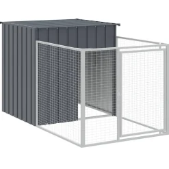 vidaXL Hondenhok met dak 110x201x110 cm gegalvaniseerd staal antraciet