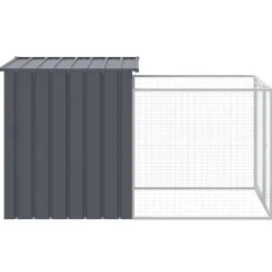 vidaXL Hondenhok met dak 110x201x110 cm gegalvaniseerd staal antraciet