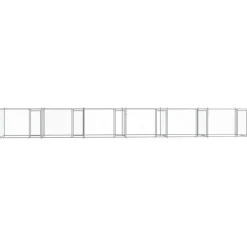 vidaXL Hondenhok met deuren 12x2x1,5 m gegalvaniseerd staal grijs