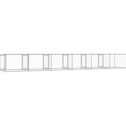 vidaXL Hondenhok met deuren 12x2x1,5 m gegalvaniseerd staal grijs