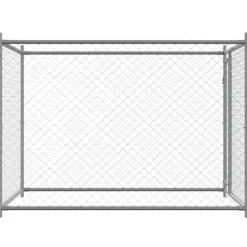 vidaXL Hondenhok met deur 2x2x1,5 m gegalvaniseerd staal grijs