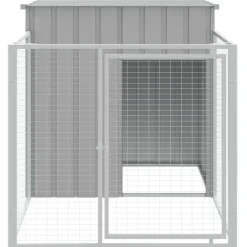 vidaXL Hondenhok met ren lichtgrijs 110x201x110 cm gegalvaniseerd staal