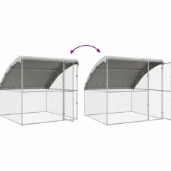 vidaXL Hondenhok 3 st Zilver 6 x 2 x 2 m Gegalvaniseerd staal