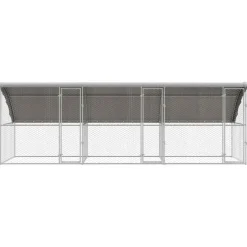 vidaXL Hondenhok 3 st Zilver 6 x 2 x 2 m Gegalvaniseerd staal