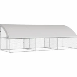 vidaXL Hondenhok 3 st Zilver 6 x 2 x 2 m Gegalvaniseerd staal