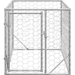 vidaXL Hondenhok voor buiten met deur 2x1x1 m gegalvaniseerd staal