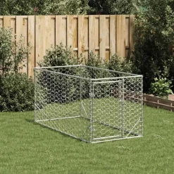 vidaXL Hondenhok voor buiten met deur 2x1x1 m gegalvaniseerd staal