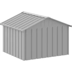 vidaXL Hondenhok 116,5x103x81,5 cm gegalvaniseerd staal grijs