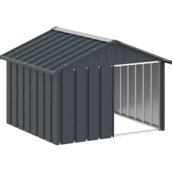 vidaXL Hondenhok 116,5x103x81,5 cm gegalvaniseerd staal antracietkleur