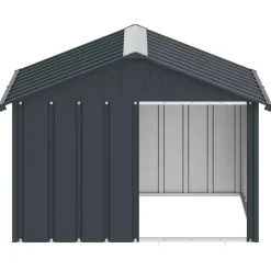 vidaXL Hondenhok 116,5x103x81,5 cm gegalvaniseerd staal antracietkleur
