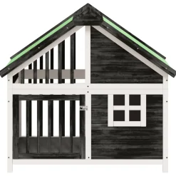 vidaXL Hondenhok 96x60,5x87 cm massief grenenhout grijs