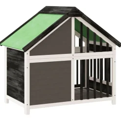 vidaXL Hondenhok 96x60,5x87 cm massief grenenhout grijs