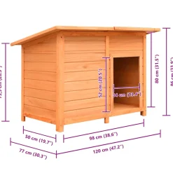 vidaXL Hondenhok 120x77x86 cm massief grenenhout en vuurhout