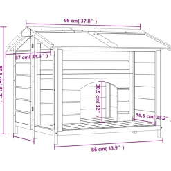 vidaXL Hondenhok 96x87x80,5 cm massief grenenhout bruin