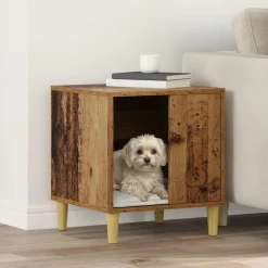vidaXL Hondenhuis Oud hout 44 x 42 x 49 cm Bewerkt hout