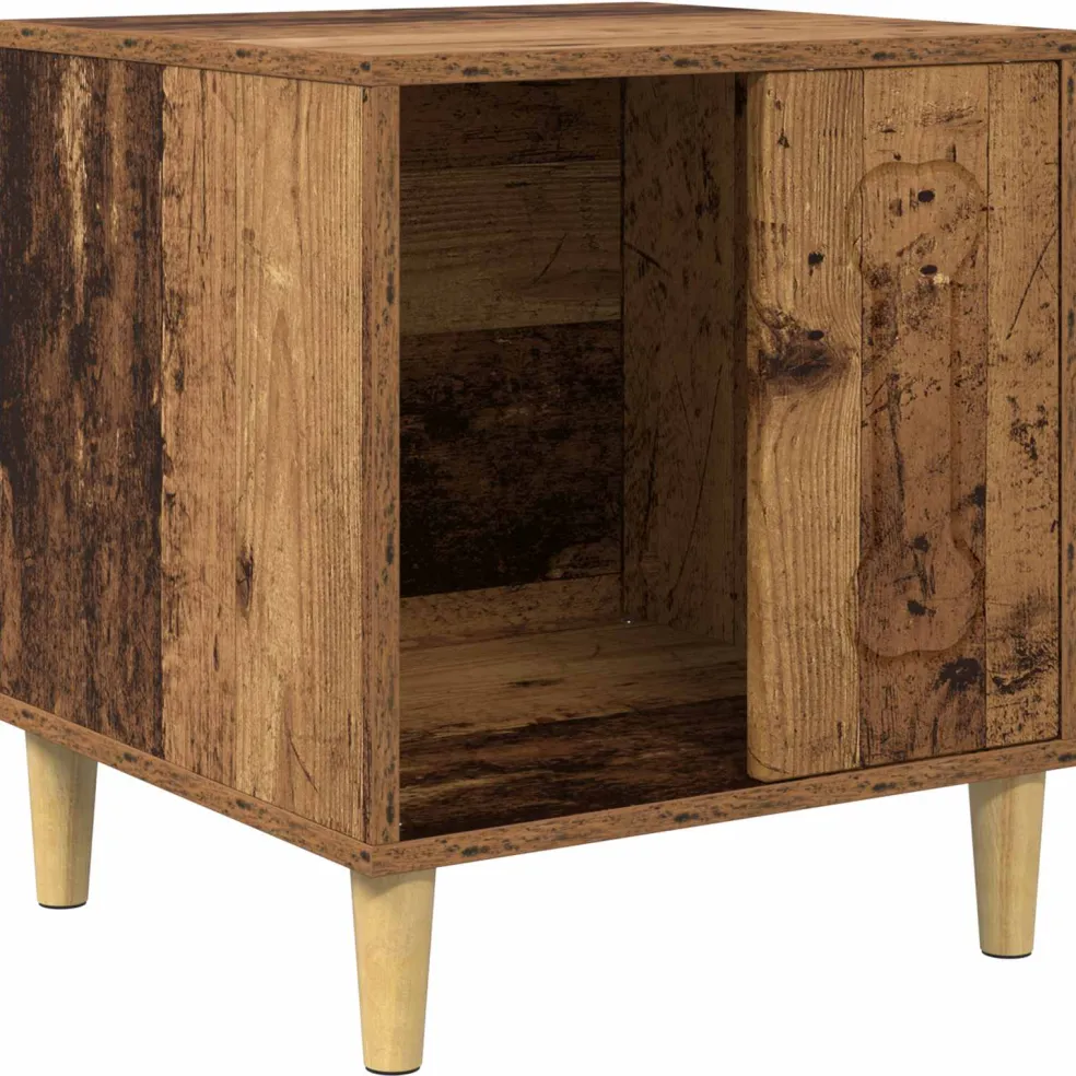 vidaXL Hondenhuis Oud hout 44 x 42 x 49 cm Bewerkt hout