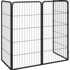 vidaXL Hondenkennel 4 panelen 50 x 100 cm gepoedercoat staal zwart