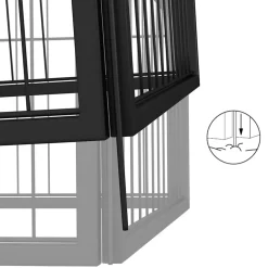 vidaXL Hondenkennel 4 panelen 50 x 100 cm gepoedercoat staal zwart