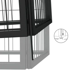 vidaXL Hondenkennel 4 panelen 100x50 cm gepoedercoat staal zwart