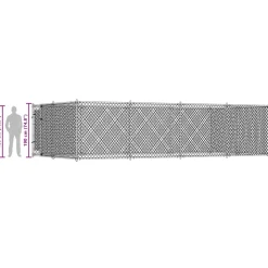 vidaXL Hondenkennel voor buiten 7,6x3,8x1,9 m