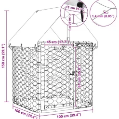 vidaXL Hondenkennel voor buiten met dak 100x100x150 cm