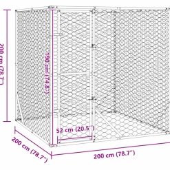 vidaXL Hondenkennel voor buiten 2x2x2 m gegalvaniseerd staal zilver