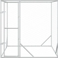vidaXL Hondenkennel voor buiten 2x2x2 m gegalvaniseerd staal zilver
