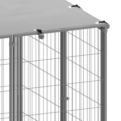 vidaXL Hondenkennel 110x110x110 cm staal zilverkleurig