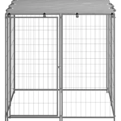 vidaXL Hondenkennel 110x110x110 cm staal zilverkleurig