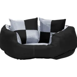 vidaXL Hondenkussen omkeerbaar en wasbaar 65x50x20 cm grijs en zwart