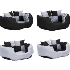 vidaXL Hondenkussen omkeerbaar en wasbaar 65x50x20 cm grijs en zwart