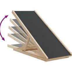 vidaXL Hondenloopplank 100x40 cm massief vurenhout grijs